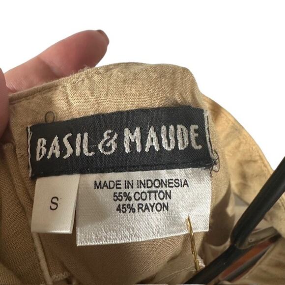 Basil & Maude Cream Sleeveless Floral Embroidered Cutout Sheath Dress Women Sz S - Picture 12 of 12